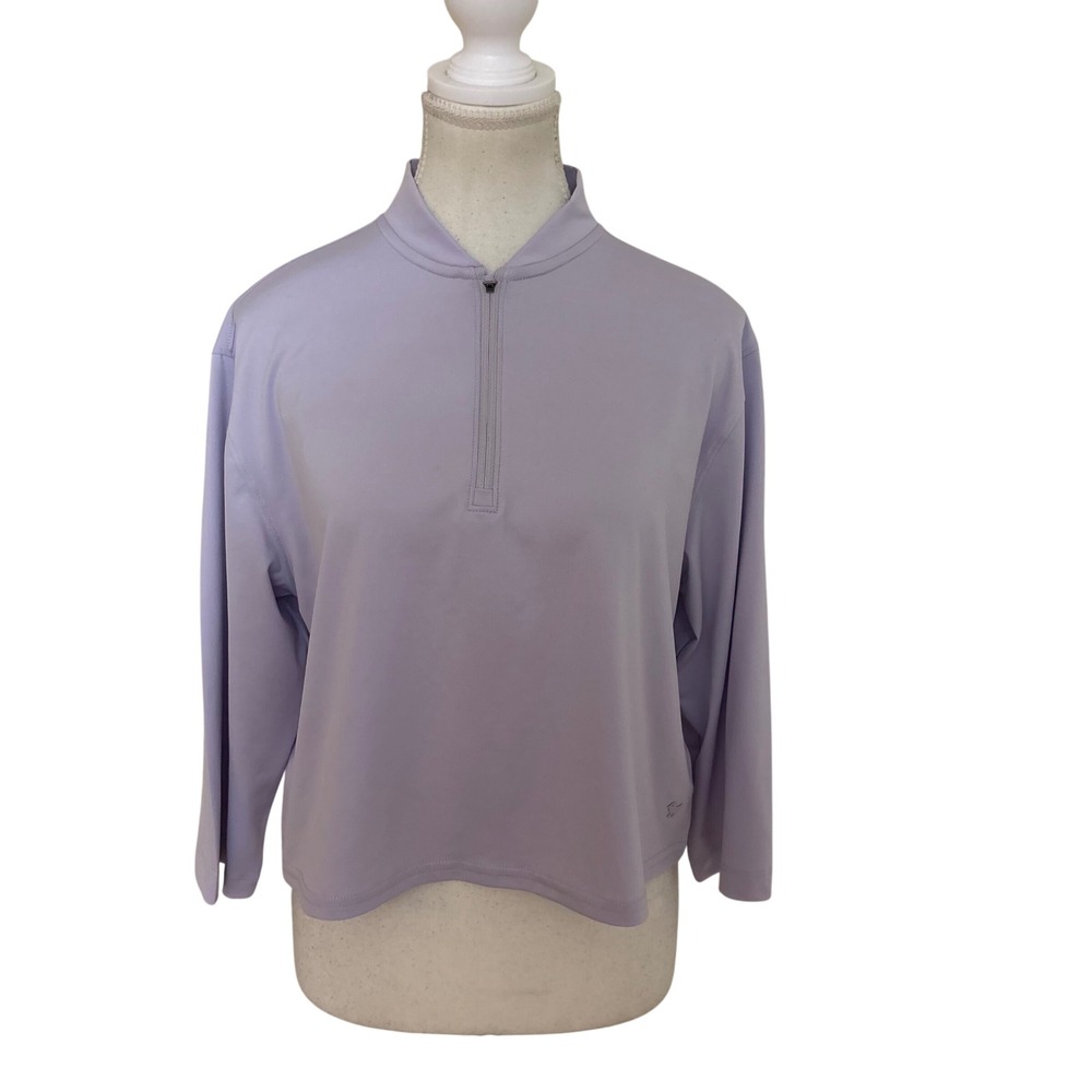 BAD BIRDIE Women Lavender Purple 1/4 Zip Pullover 3/4 Sleeve Size Small Golf